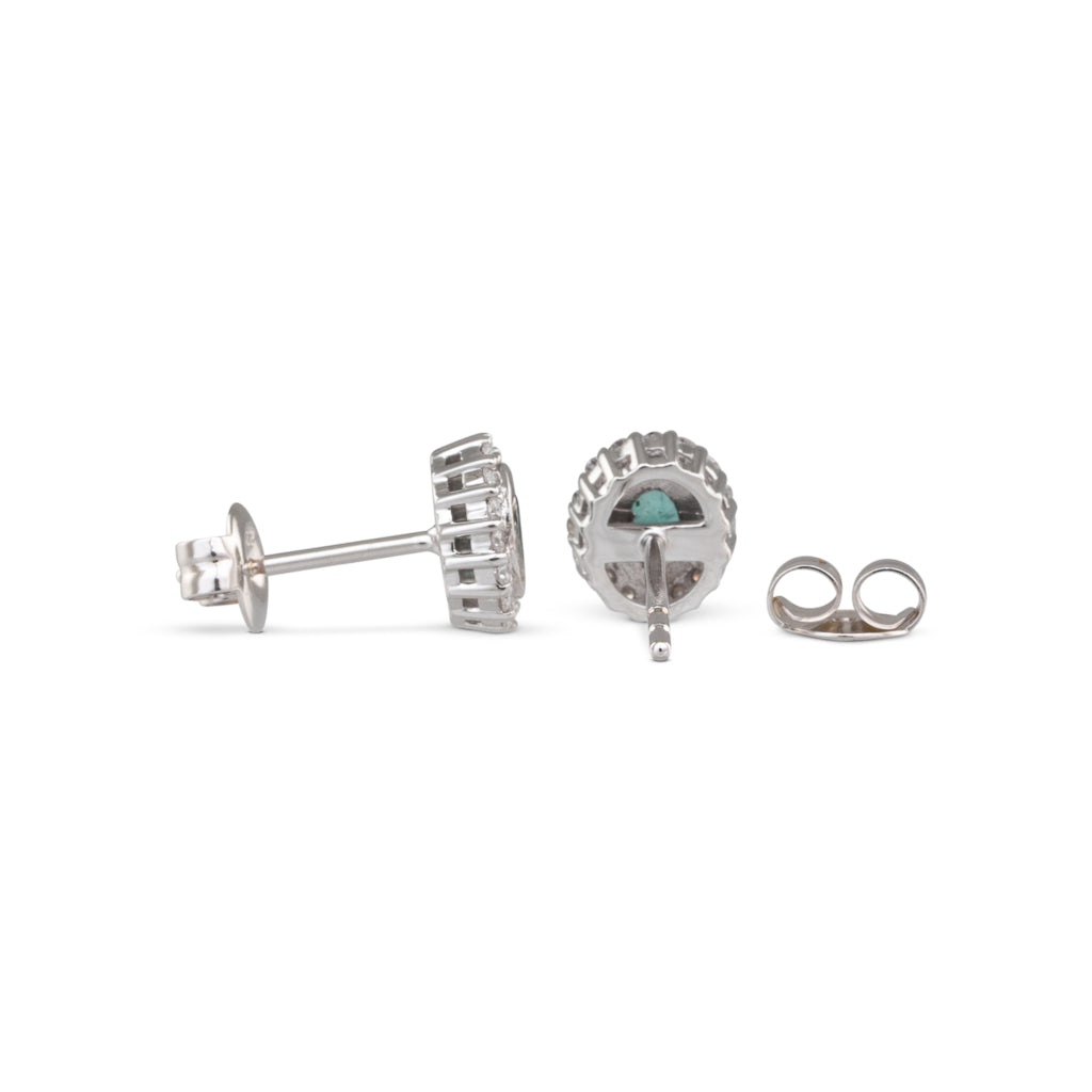 Oval Emerald and Diamond Studs