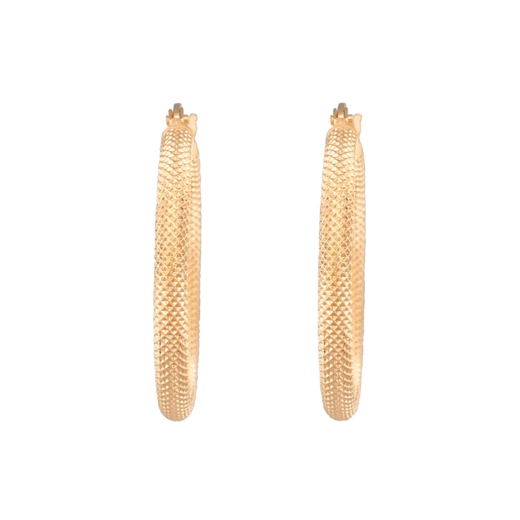 9ct Textured Hoop Earrings