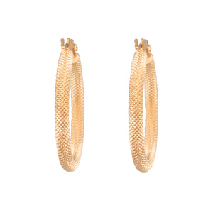 9ct Textured Hoop Earrings