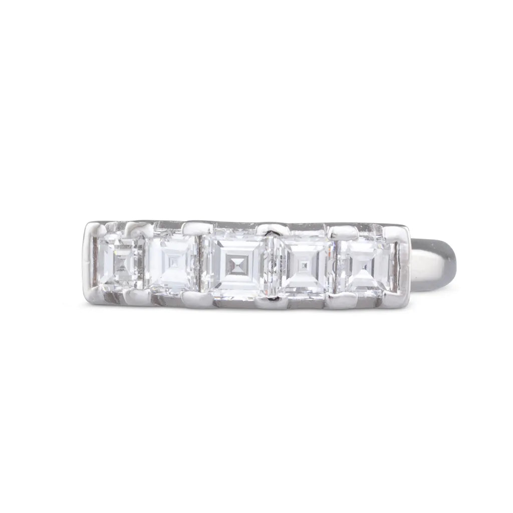Five Stone Carre Cut Diamond Ring