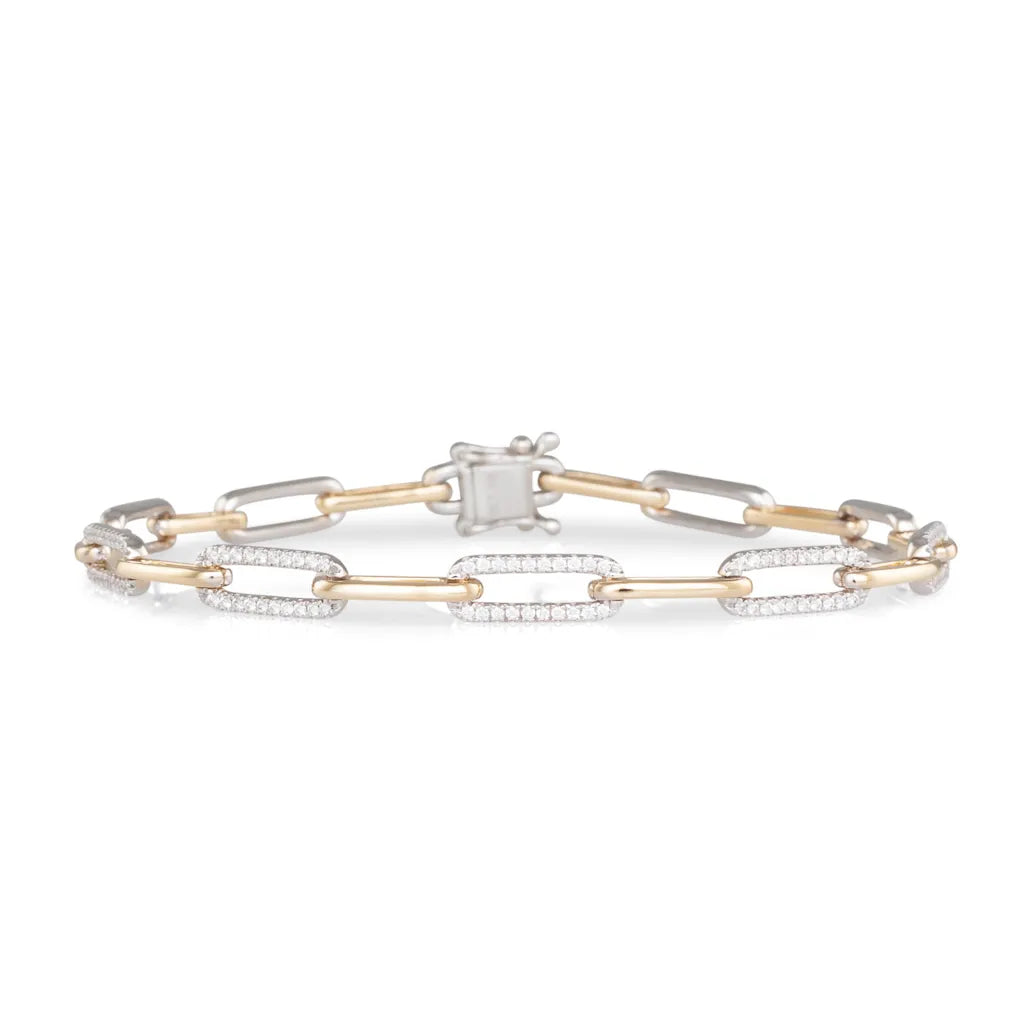 Diamond Paperclip Bracelet
