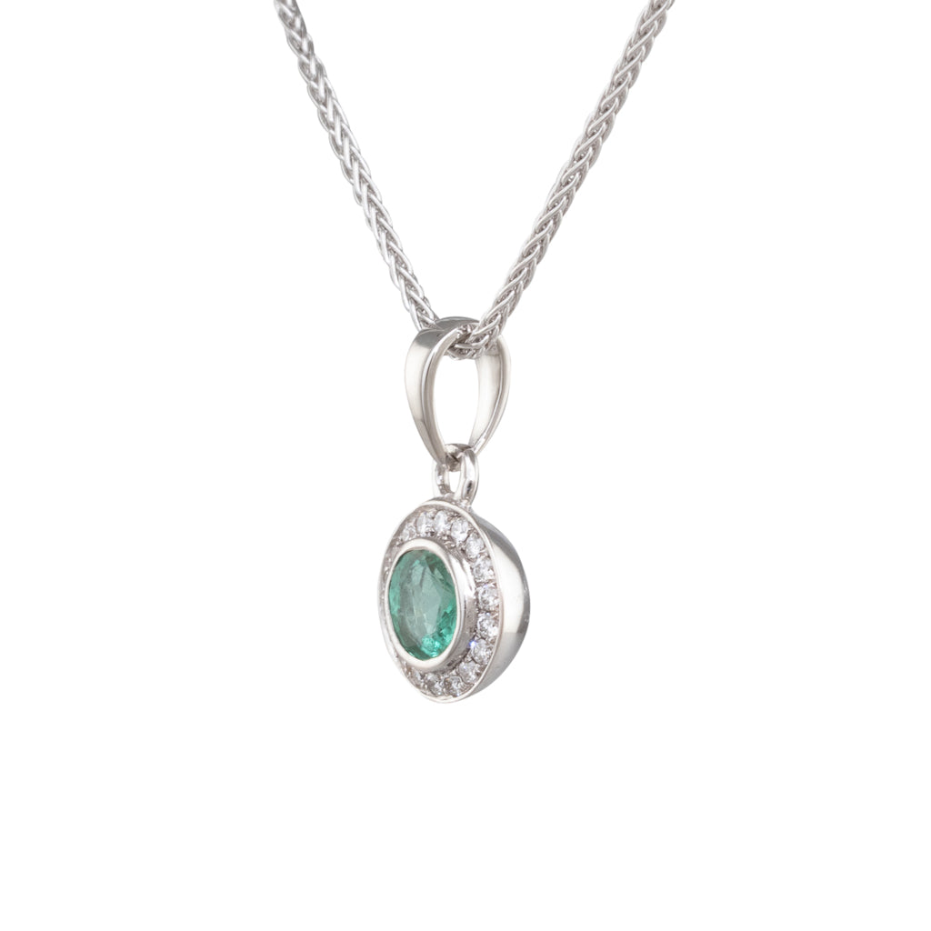 Emerald and Diamond Pendant