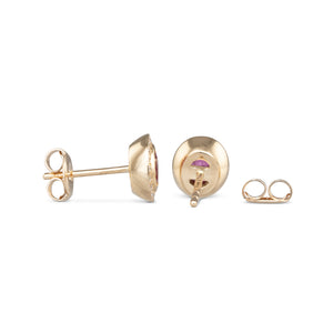 Oval Ruby and Diamond Earrings