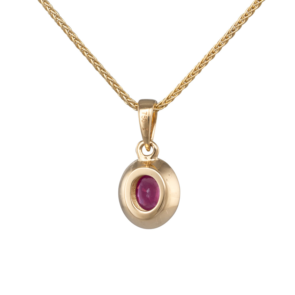 Oval Ruby and Diamond Pendant