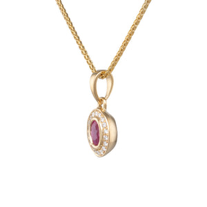 Oval Ruby and Diamond Pendant