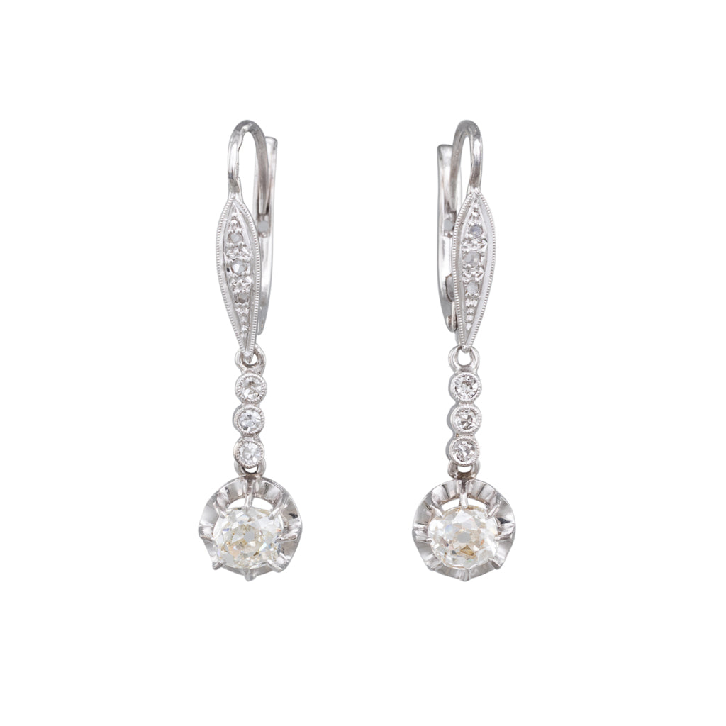 Antique Diamond Drop Earrings