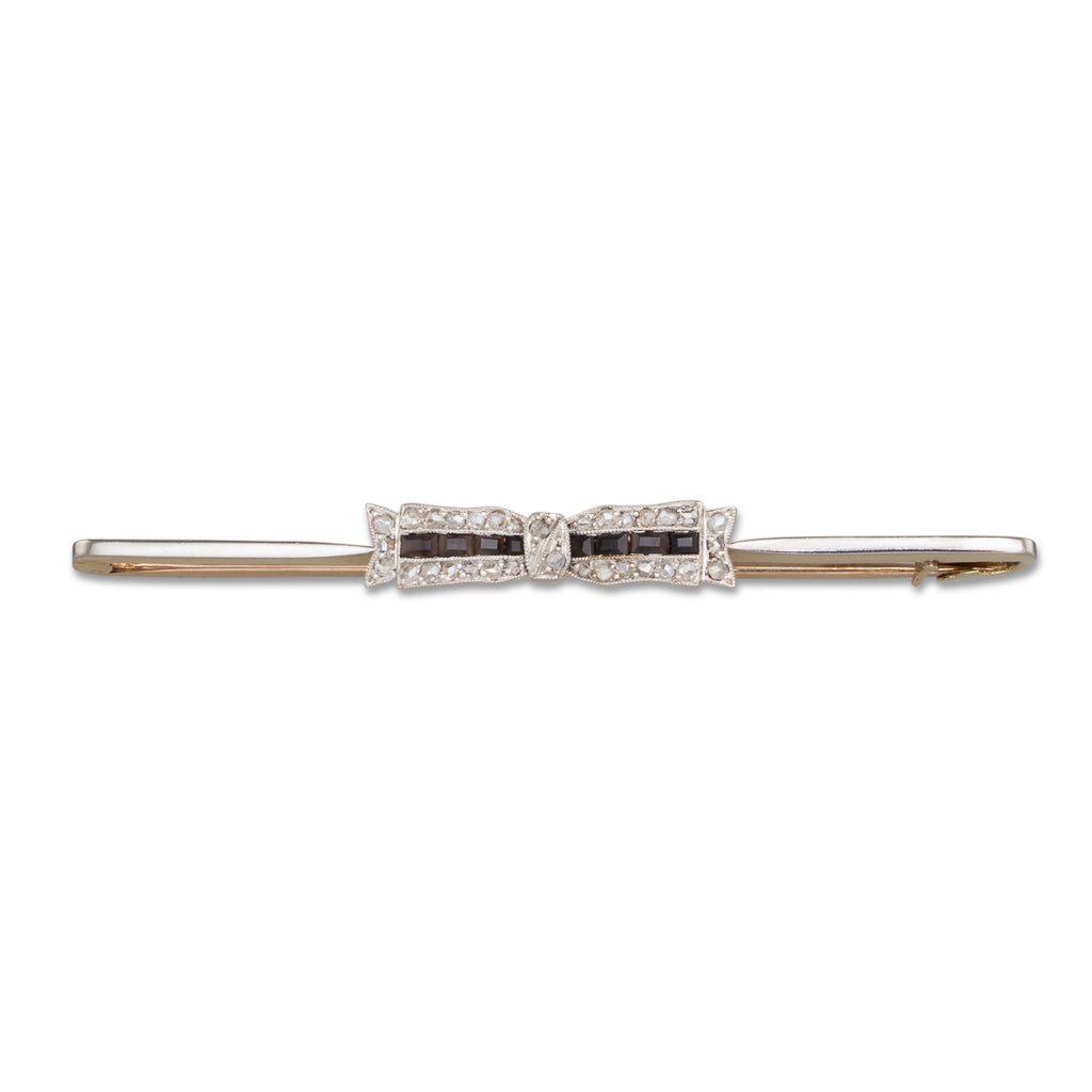 Antique Diamond Bow Brooch