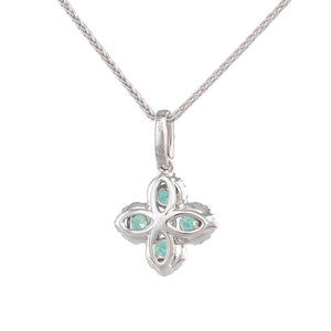 Emerald & Diamond Flower Pendant