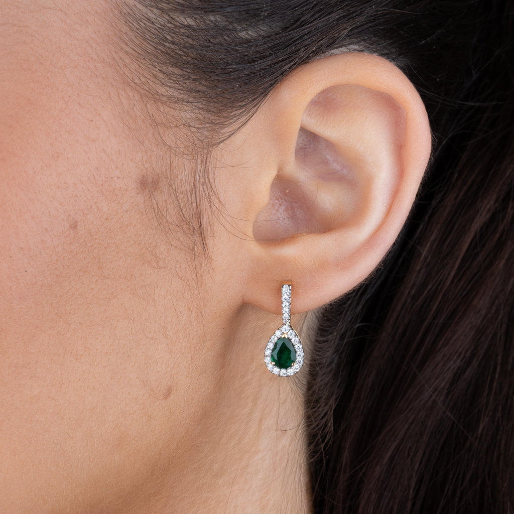 Emerald Cluster Earrings