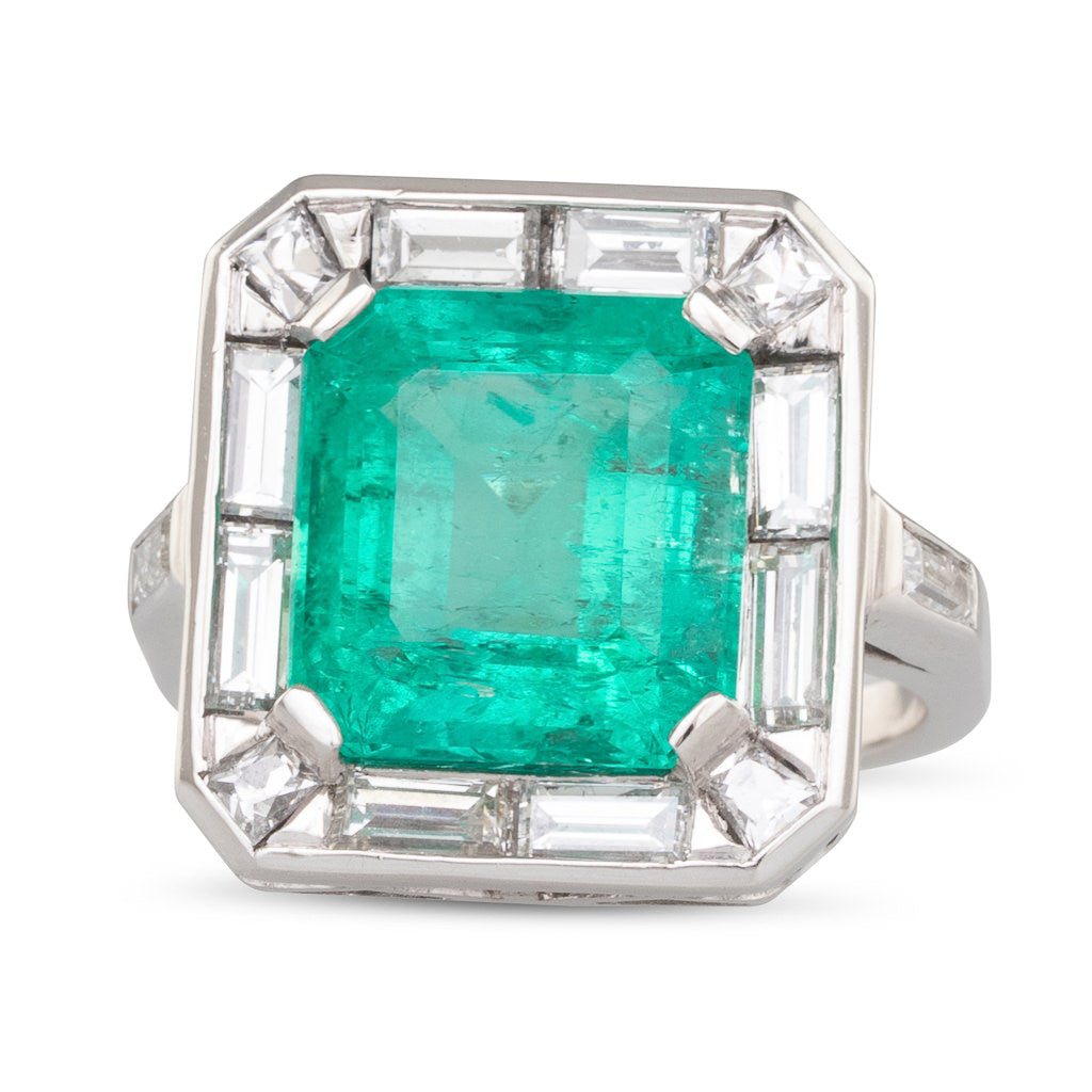 Art Deco Colombian Emerald Ring