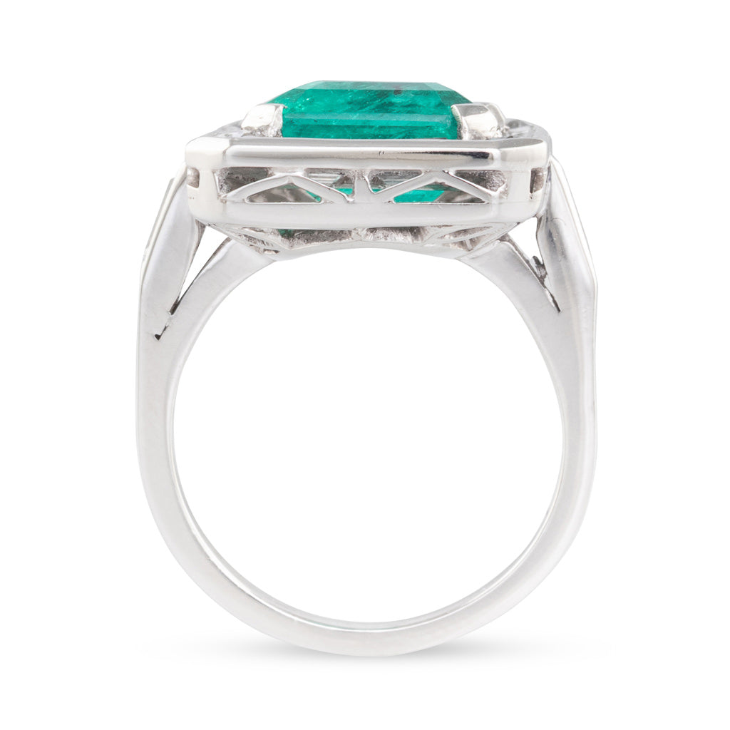 Art Deco Colombian Emerald Ring