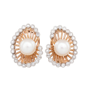 Diamond and Pearl Earrings