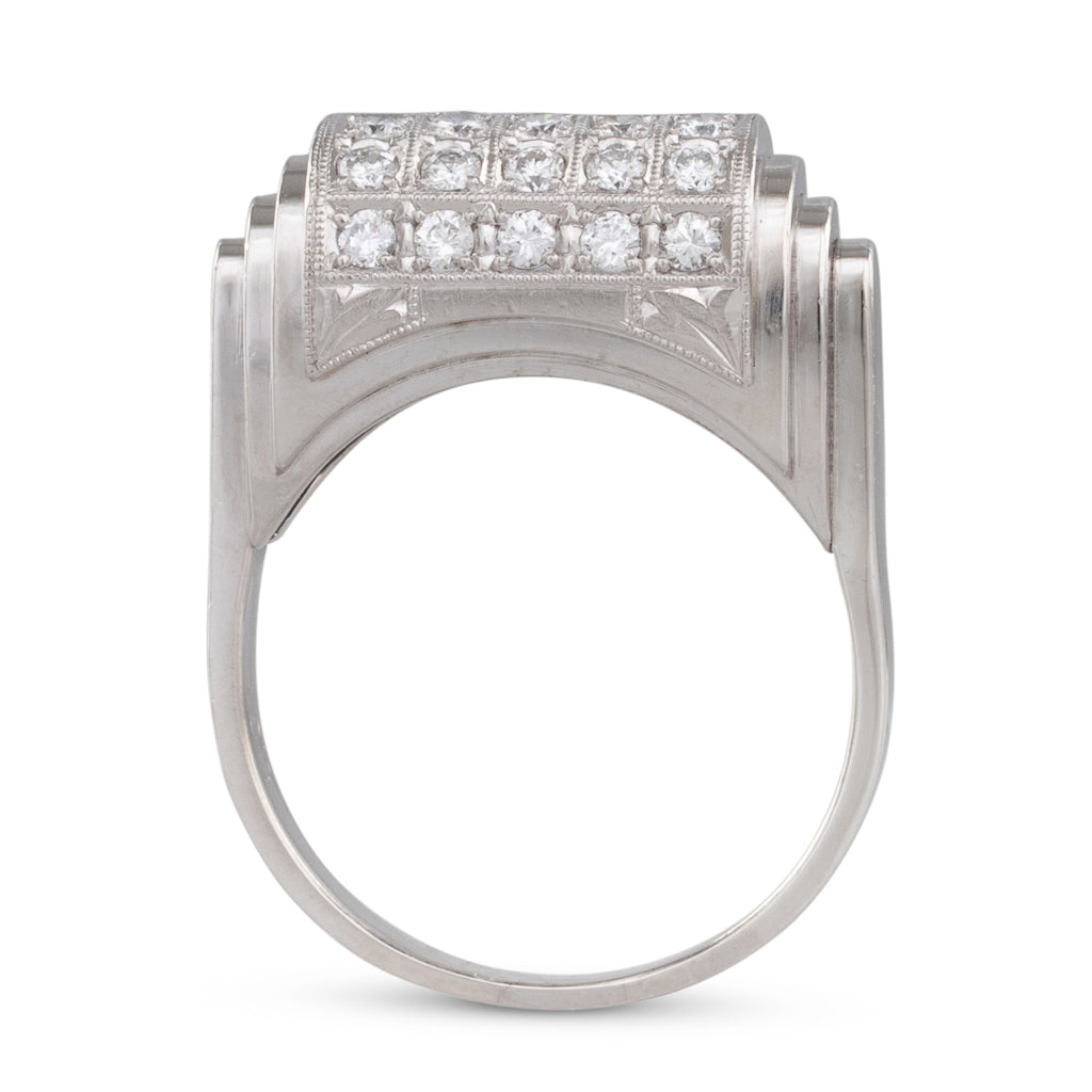 Platinum Art Deco Style Ring