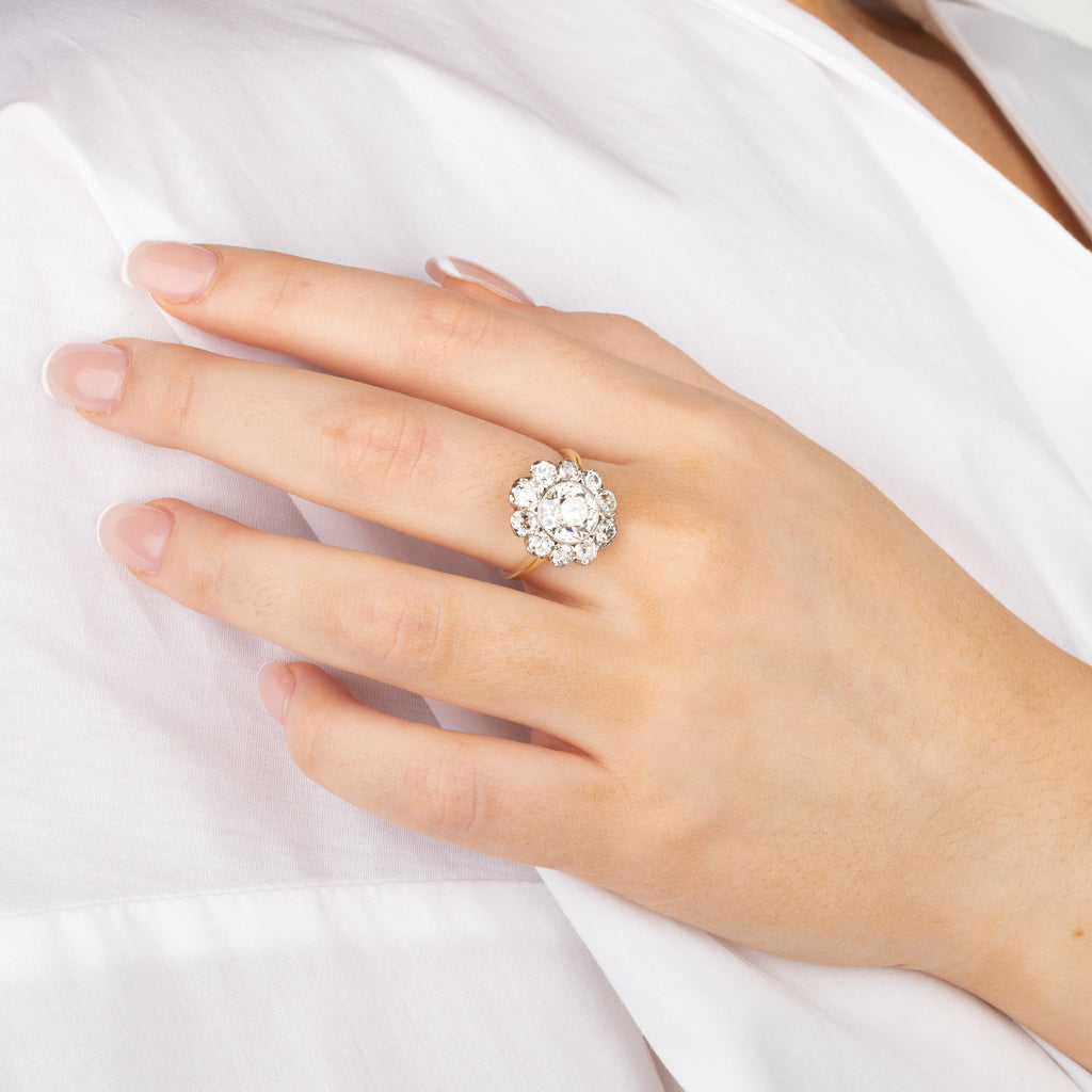 Old Cut Diamond Cluster Ring