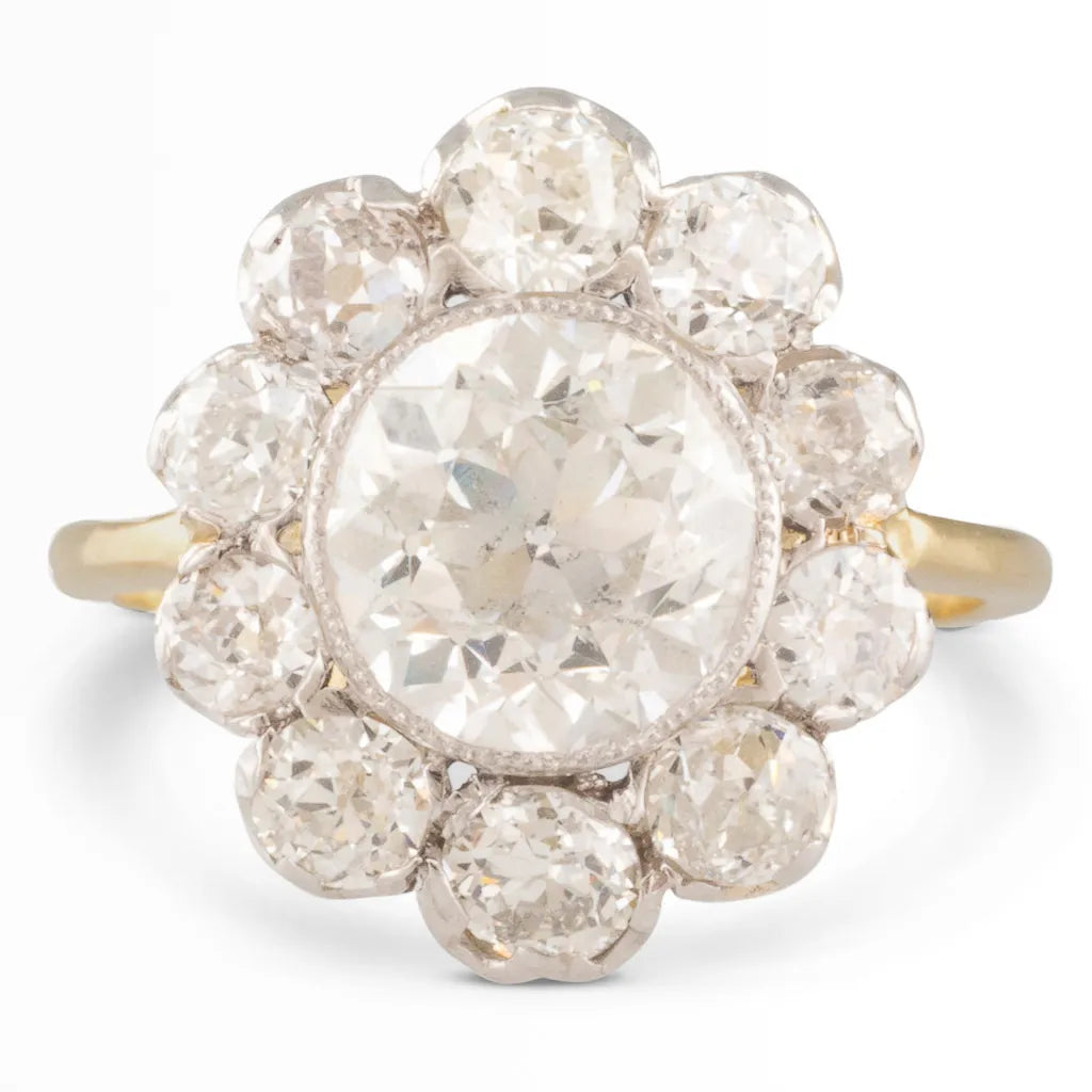 Old Cut Diamond Cluster Ring