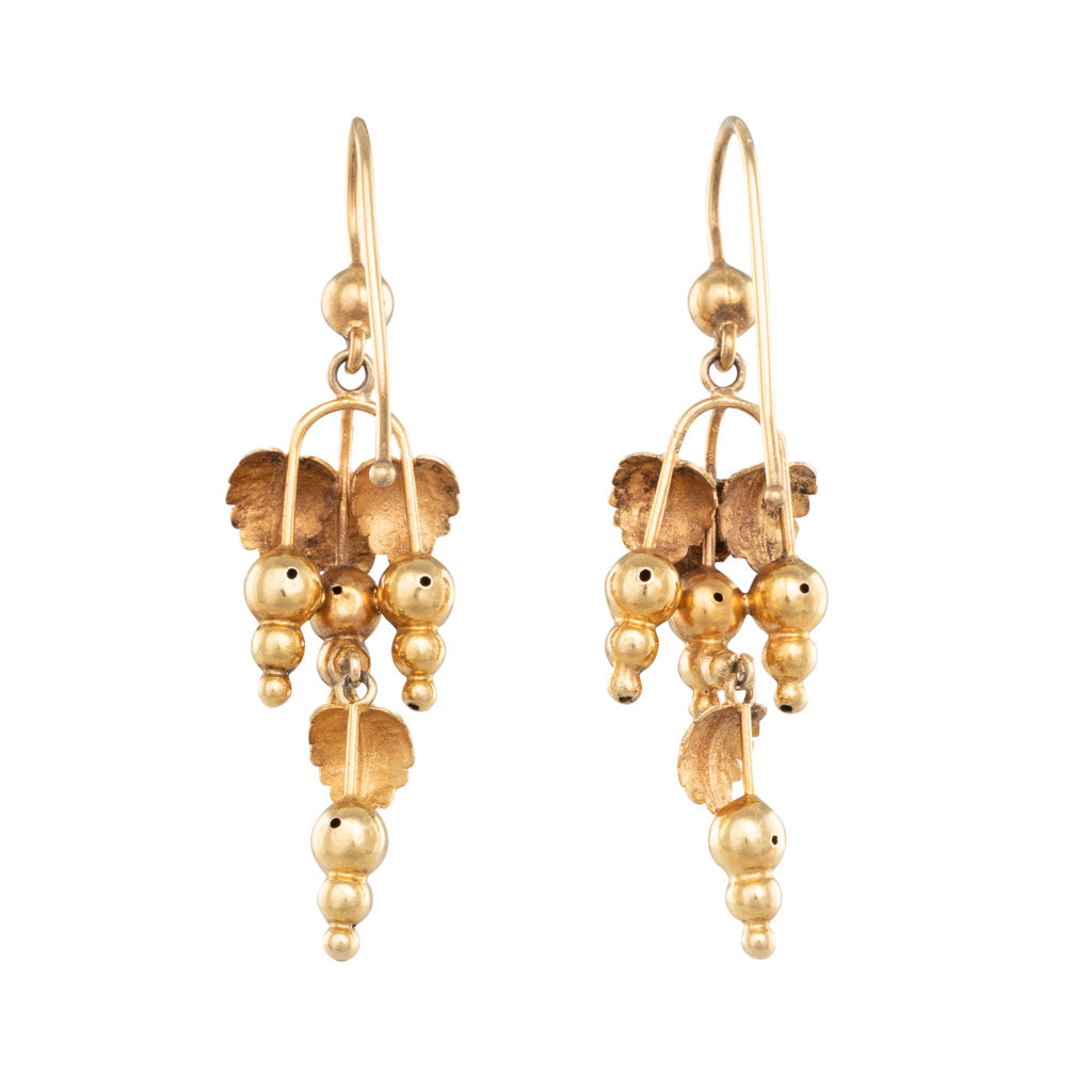 Antique Gold Grape Earrings
