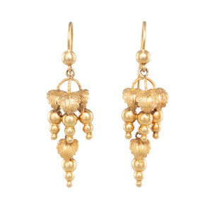 Antique Gold Grape Earrings