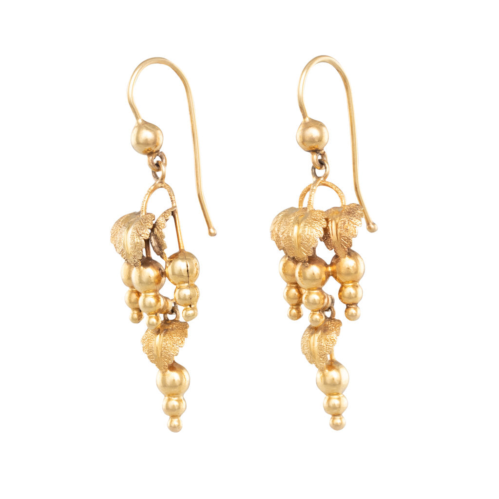 Antique Gold Grape Earrings