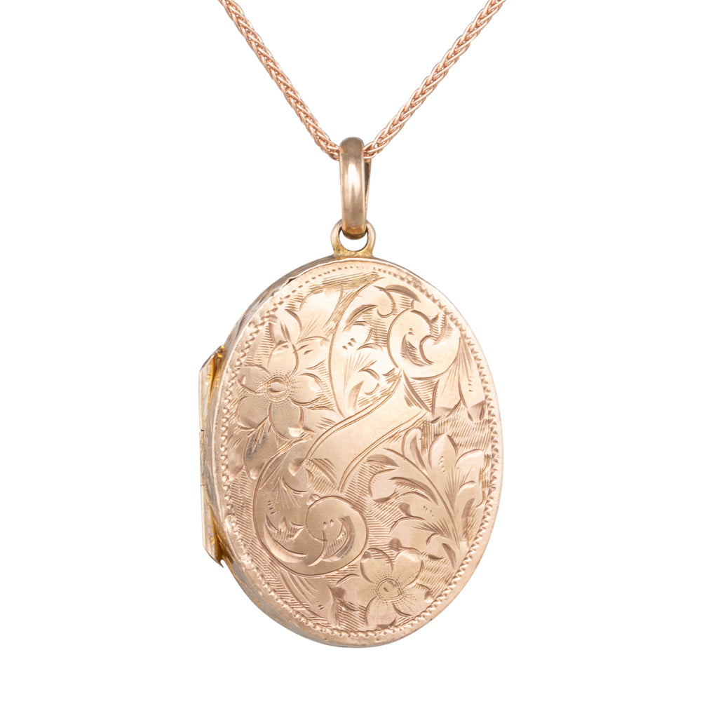 Engraved Oval Antique Locket