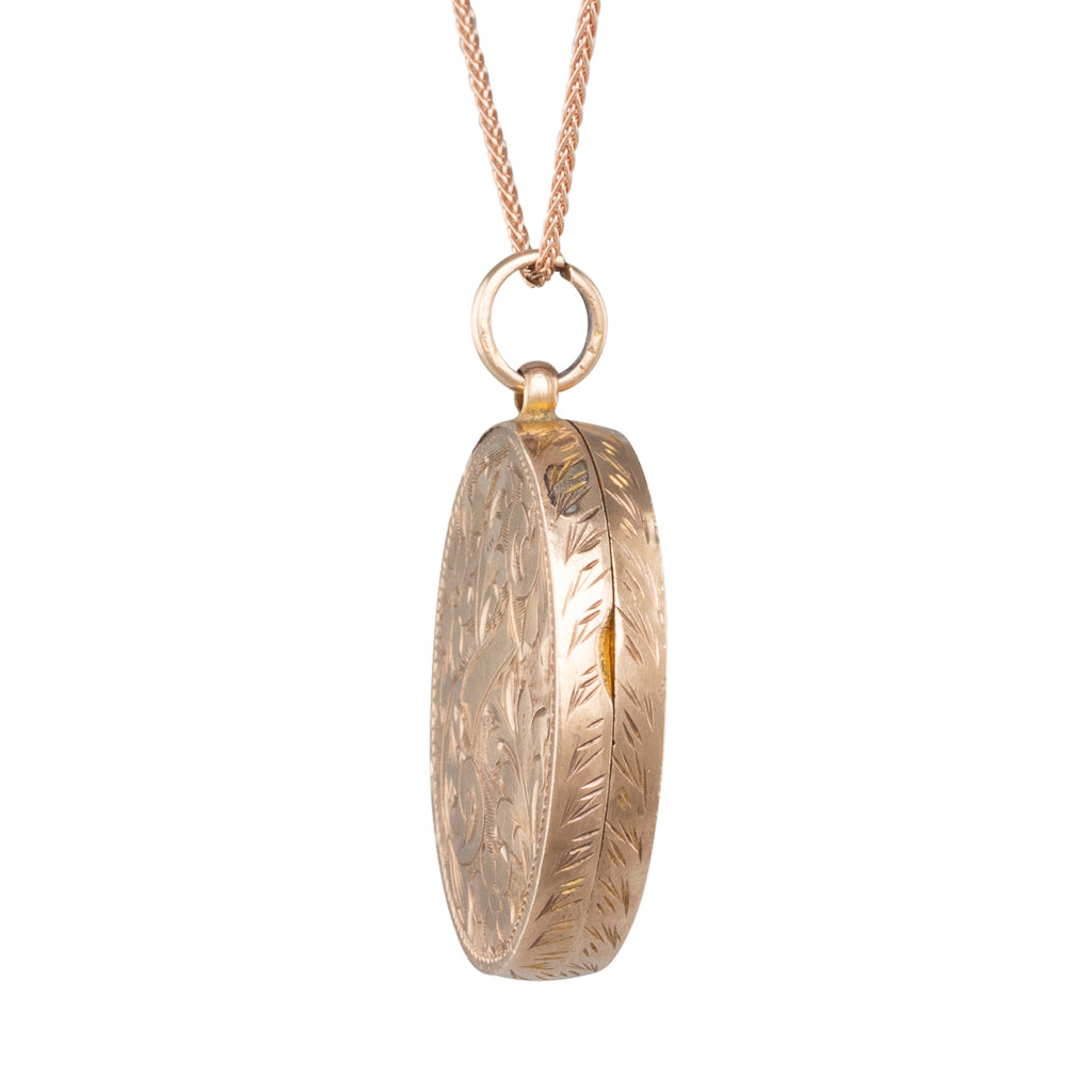 Engraved Oval Antique Locket