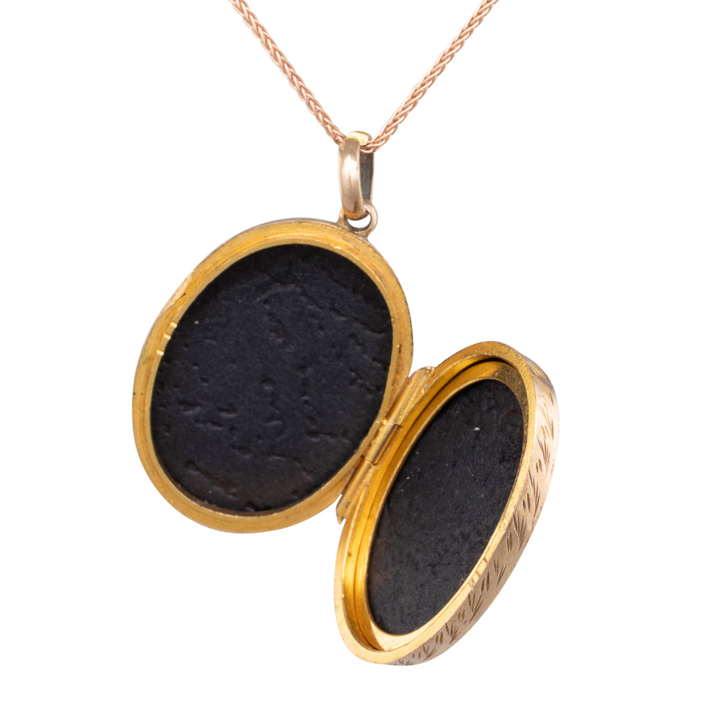 Engraved Oval Antique Locket