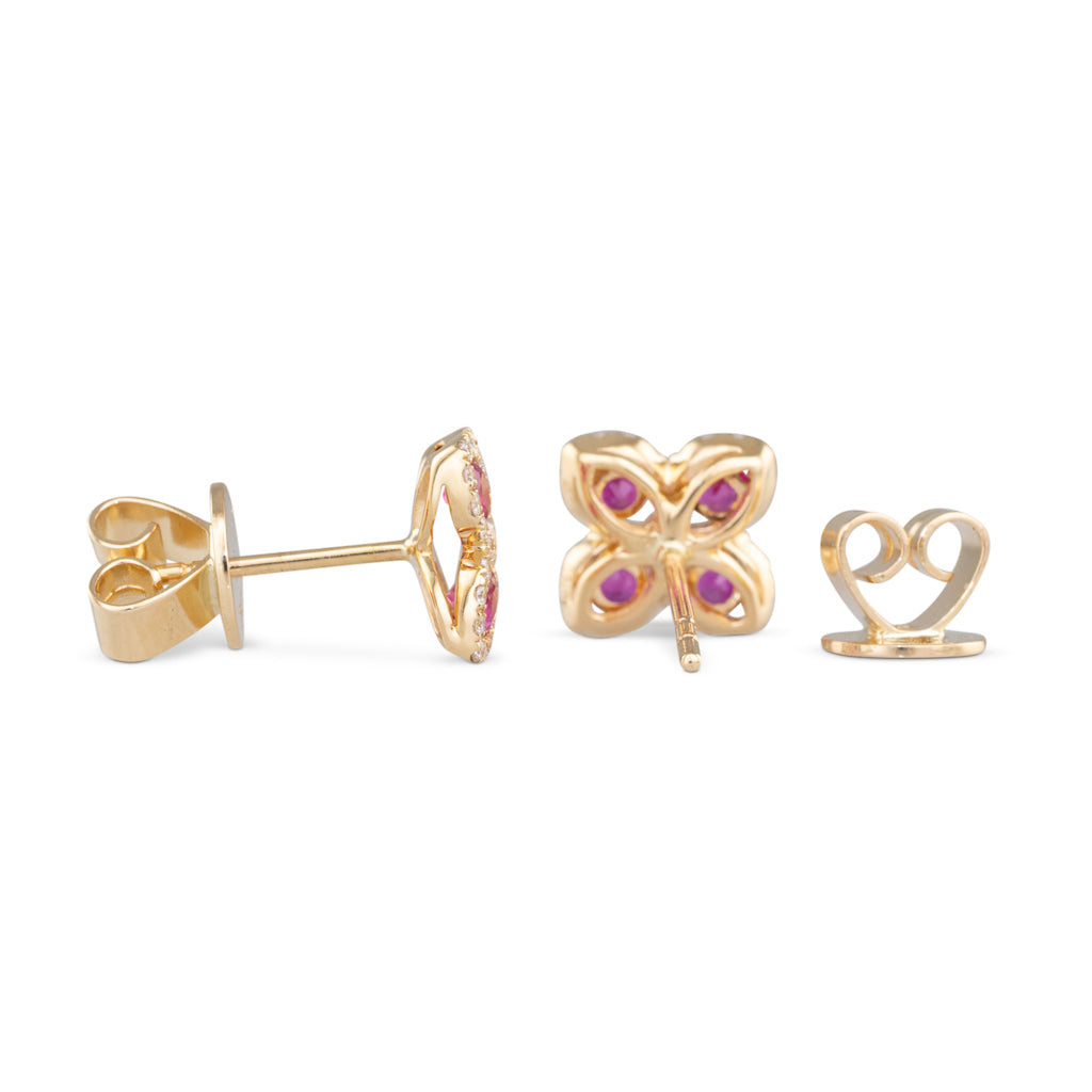 Ruby Flower Studs