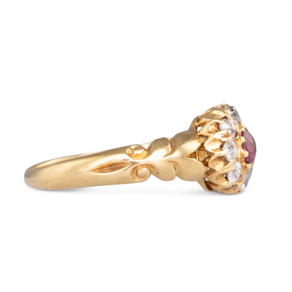 Antique Ruby Cluster Ring
