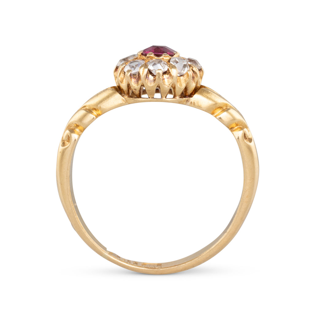 Antique Ruby Cluster Ring