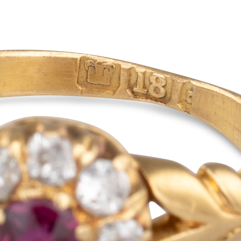 Antique Ruby Cluster Ring