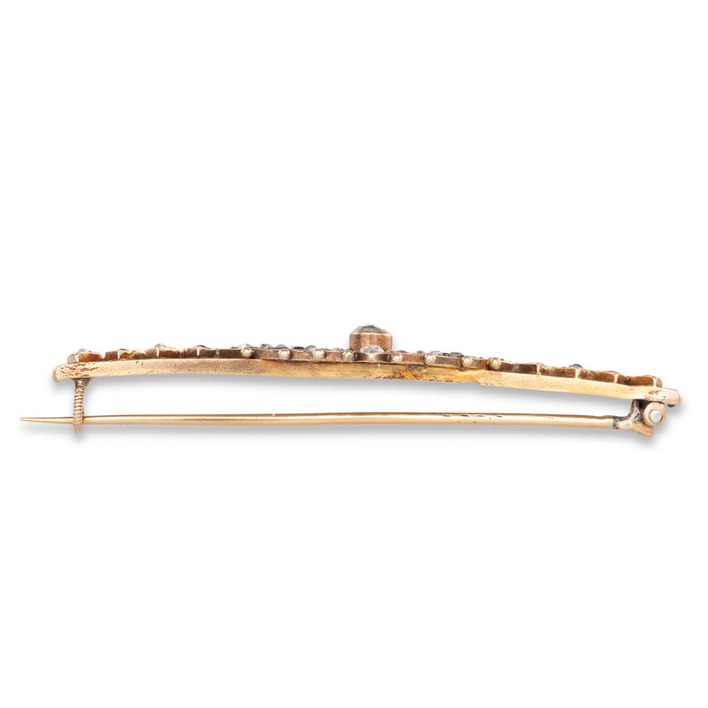 Ruby and Diamond Bar Brooch
