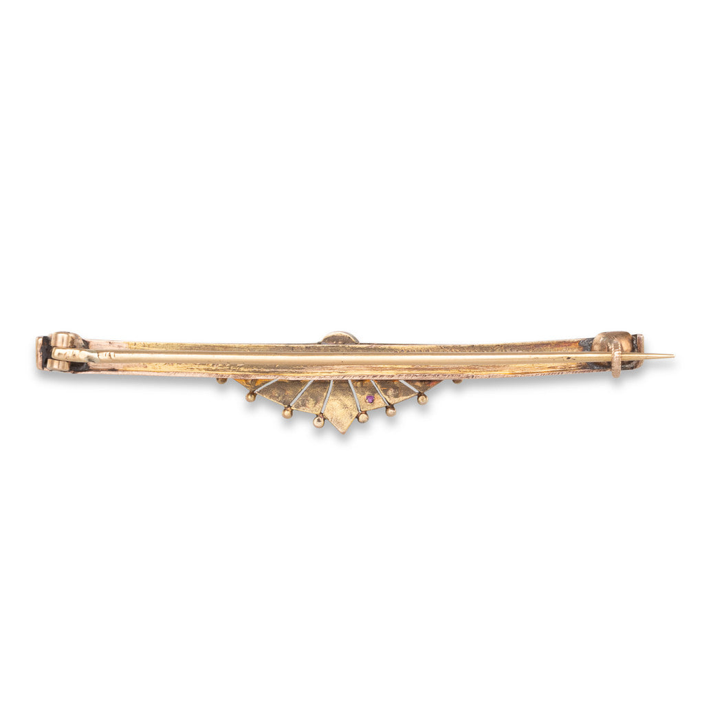 Ruby and Diamond Bar Brooch