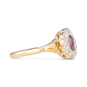 Ruby and Diamond Cluster Ring