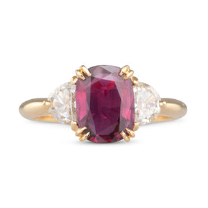 Ruby & Diamond Three Stone Ring