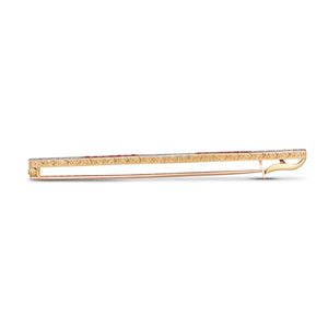 Ruby & Diamond Bar Brooch