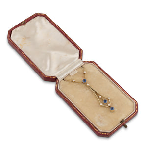 Antique Sapphire & Pearl Pendant