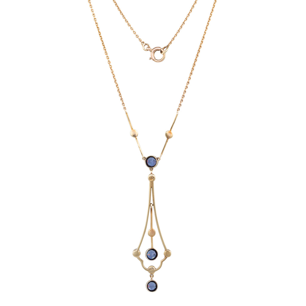 Antique Sapphire & Pearl Pendant