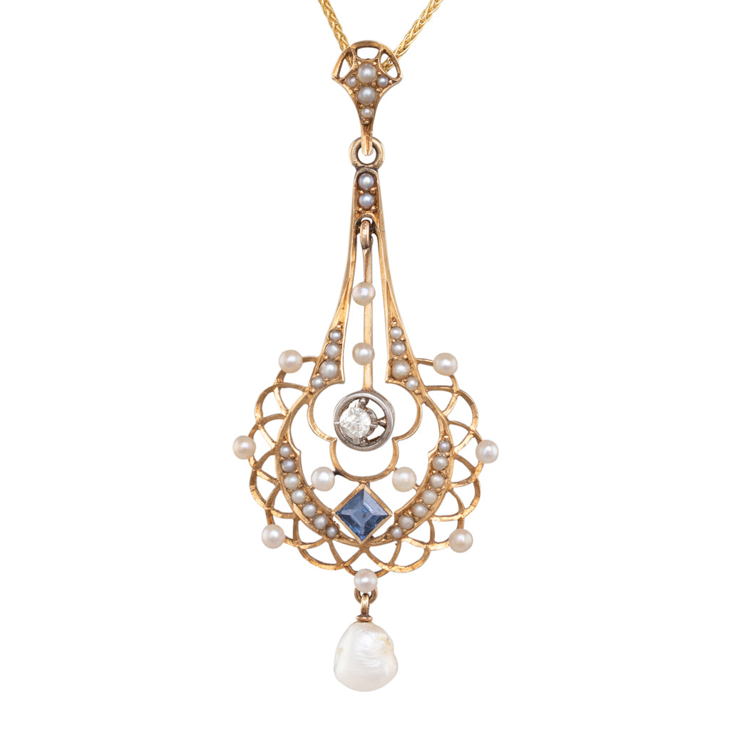 Antique Pendant with Sapphire