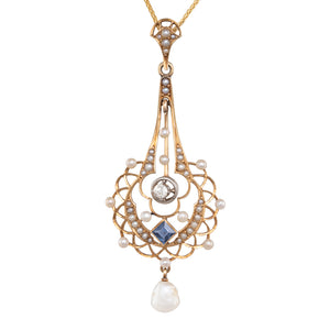 Antique Pendant with Sapphire