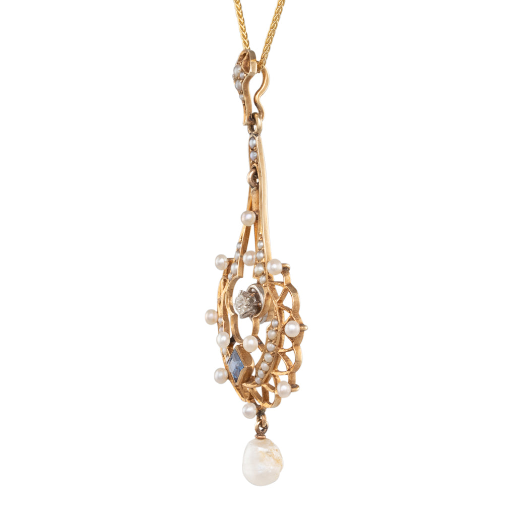 Antique Pendant with Sapphire