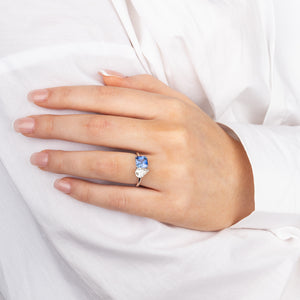 Diamond & Sapphire Toi et Moi Ring