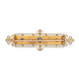 Antique Sapphire Bar Brooch