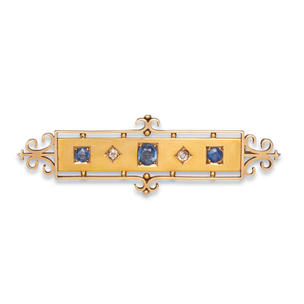 Antique Sapphire Bar Brooch