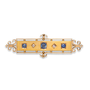 Antique Sapphire Bar Brooch