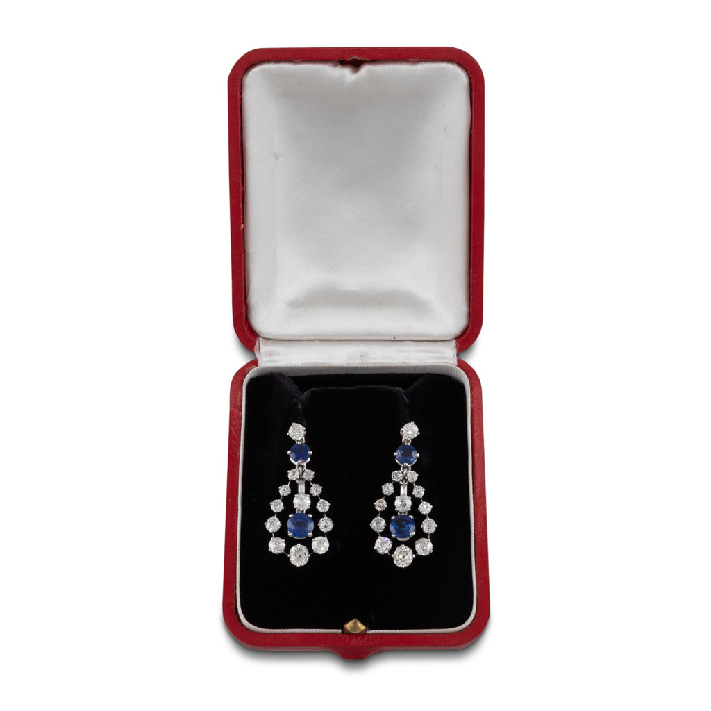 Antique Diamond & Sapphire Earrings
