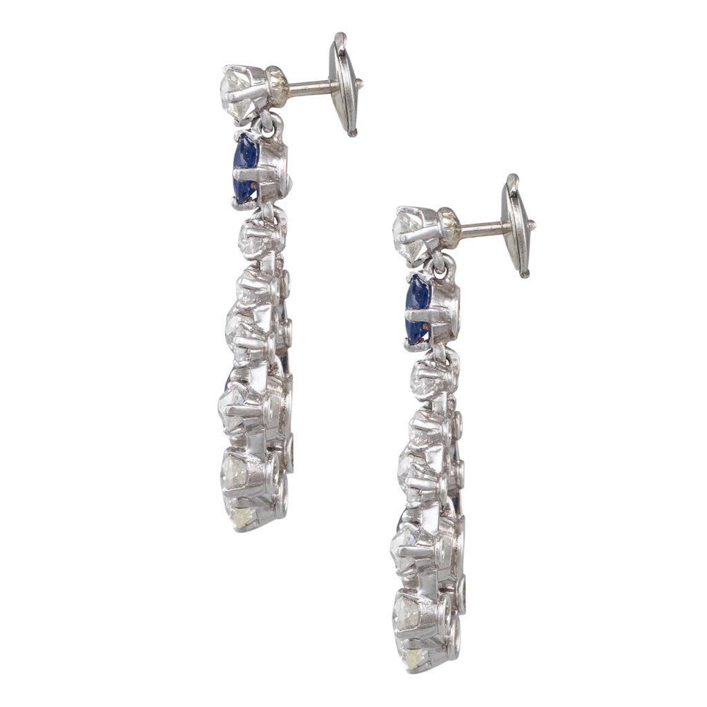 Antique Diamond & Sapphire Earrings
