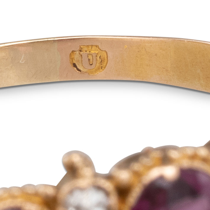 Victorian Three Stone Garnet Ring