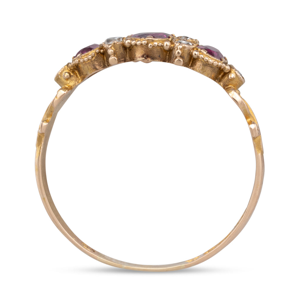 Victorian Three Stone Garnet Ring