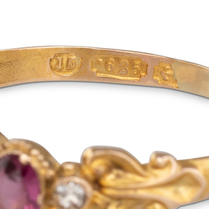 Victorian Three Stone Garnet Ring