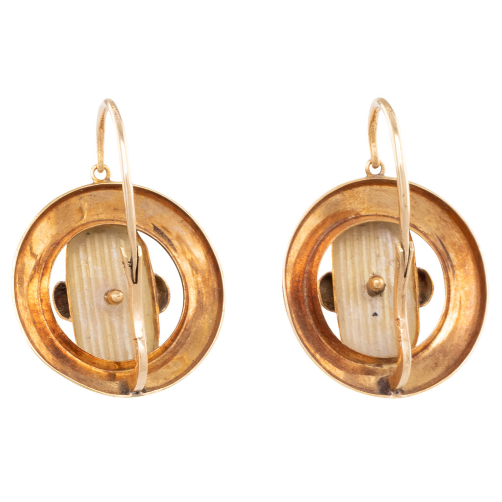 Gold & Enamel Earrings
