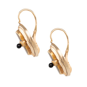 Gold & Enamel Earrings
